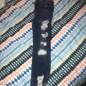 American Eagle Dark Wash Ripped Jeans